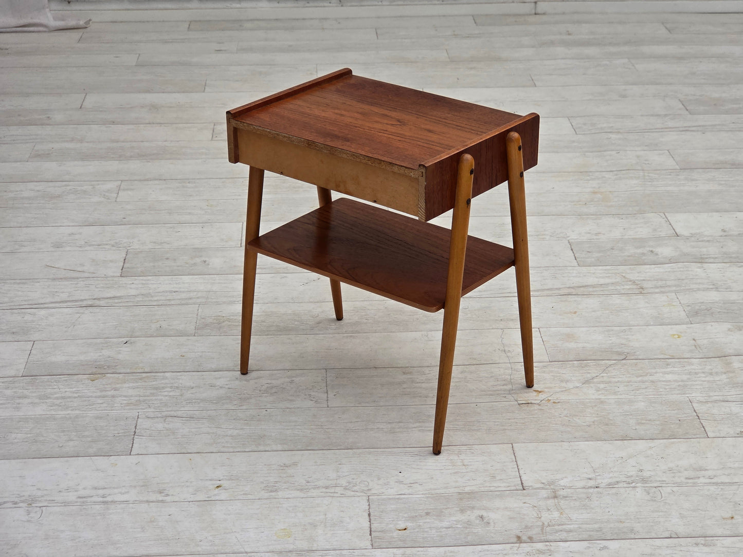 1970s, Swedish side table by AB Carlstrom with drawer, teak wood.