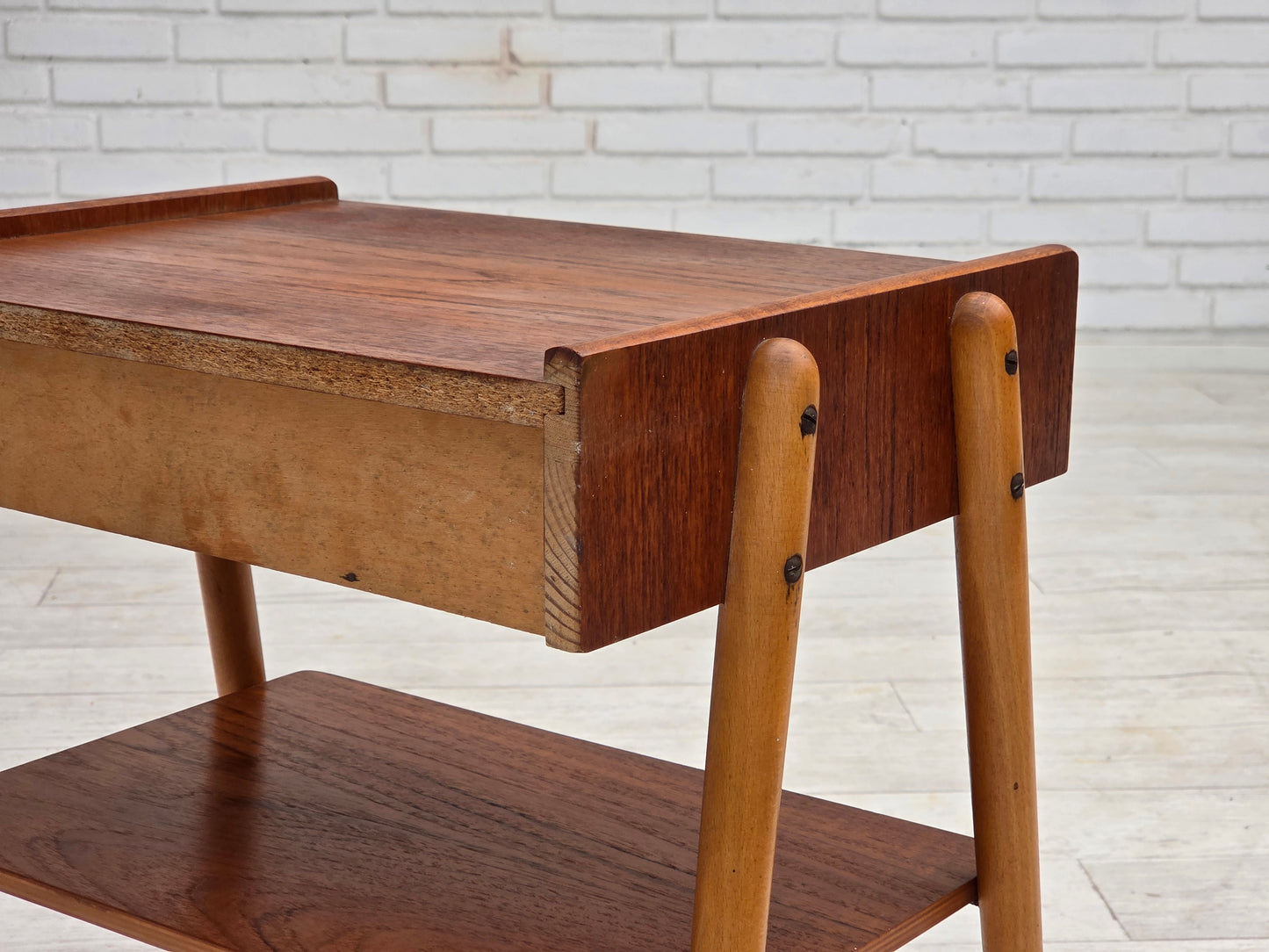 1970s, Swedish side table by AB Carlstrom with drawer, teak wood.