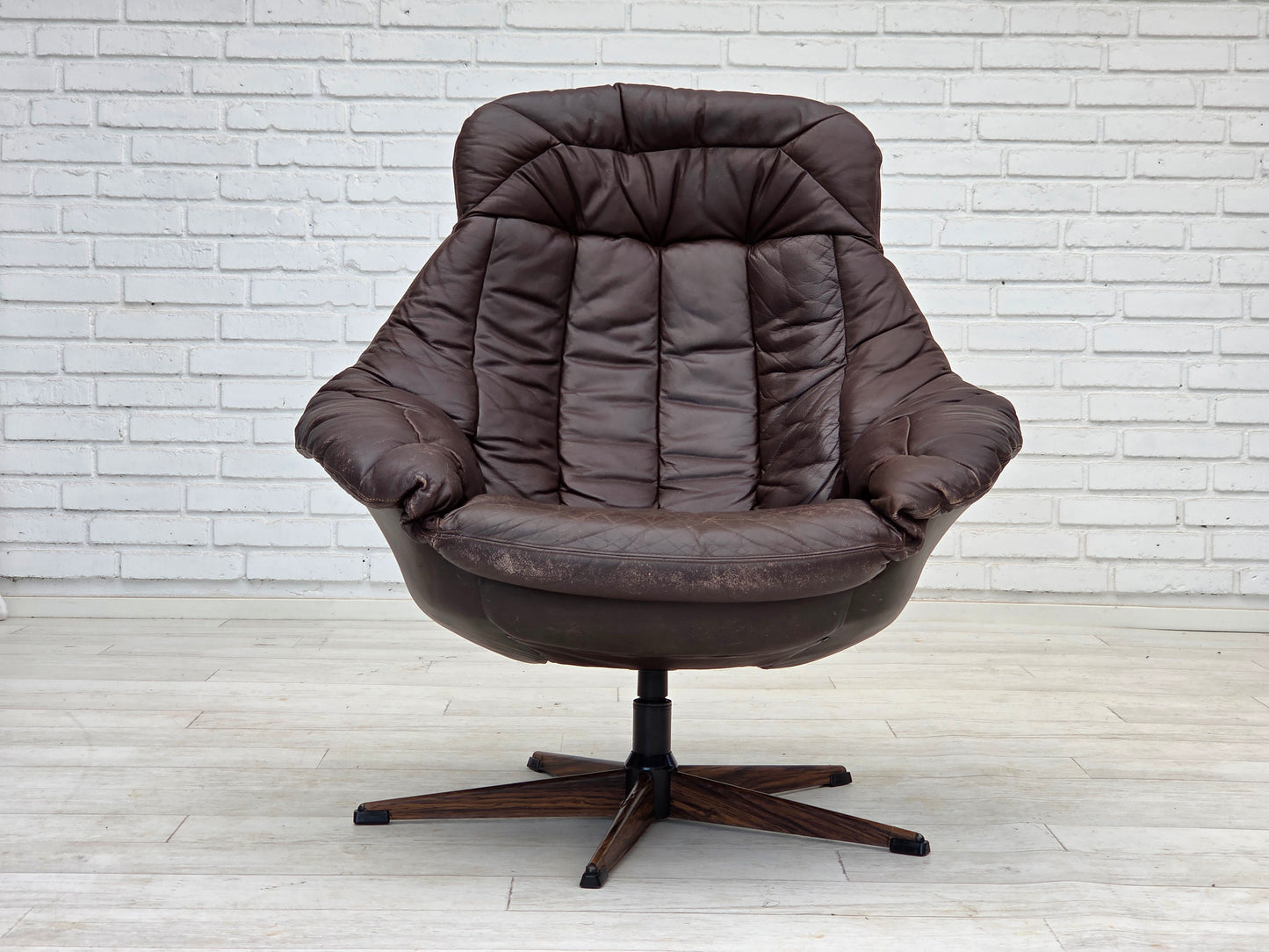 1970s, Danish design by H.W.Klein, swivel chair with footstool, model "Silhouette".