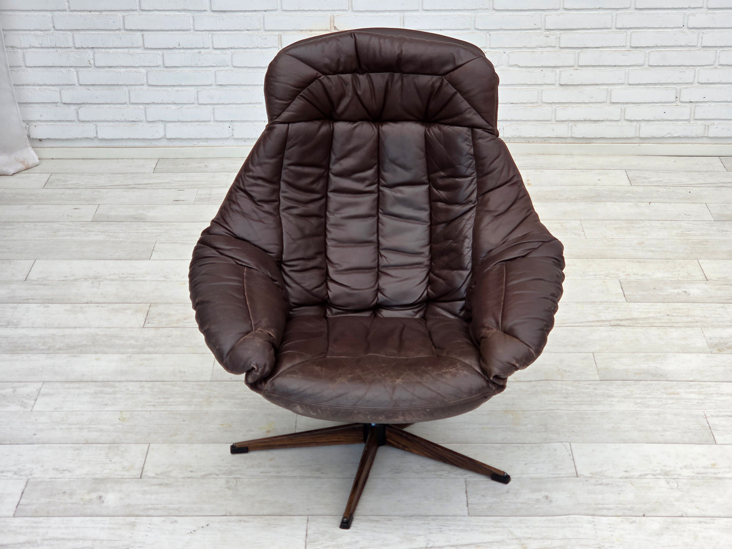 1970s, Danish design by H.W.Klein, swivel chair with footstool, model "Silhouette".