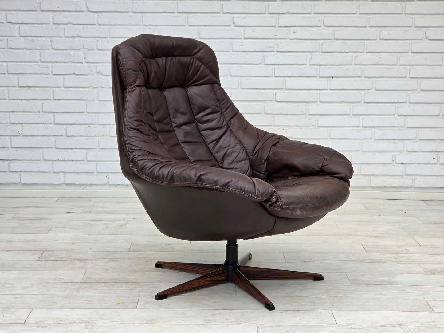 1970s, Danish design by H.W.Klein, swivel chair with footstool, model "Silhouette".