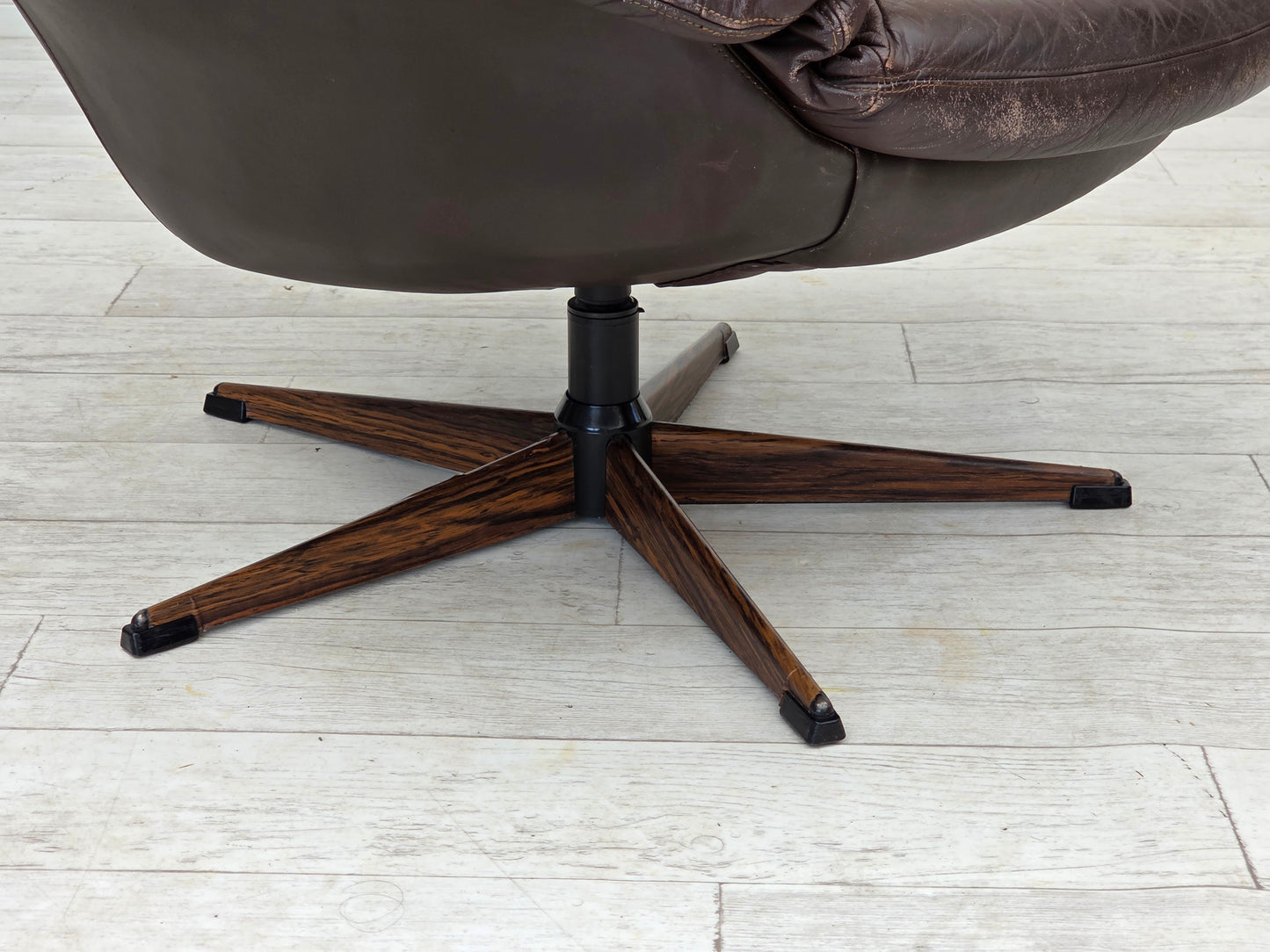 1970s, Danish design by H.W.Klein, swivel chair with footstool, model "Silhouette".