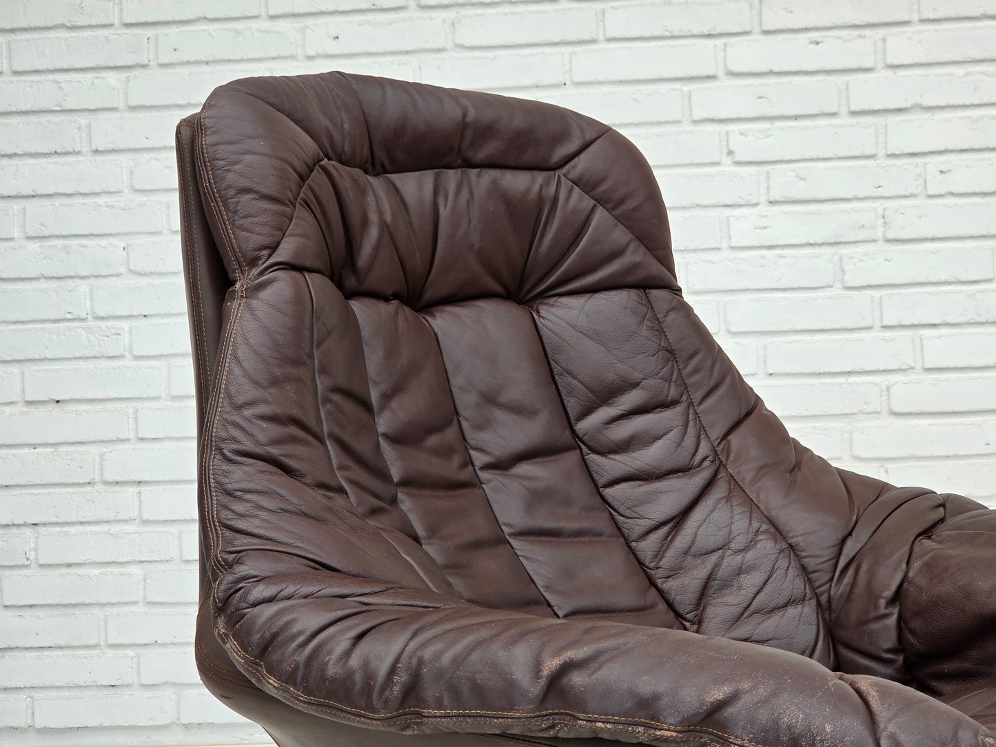 1970s, Danish design by H.W.Klein, swivel chair with footstool, model "Silhouette".