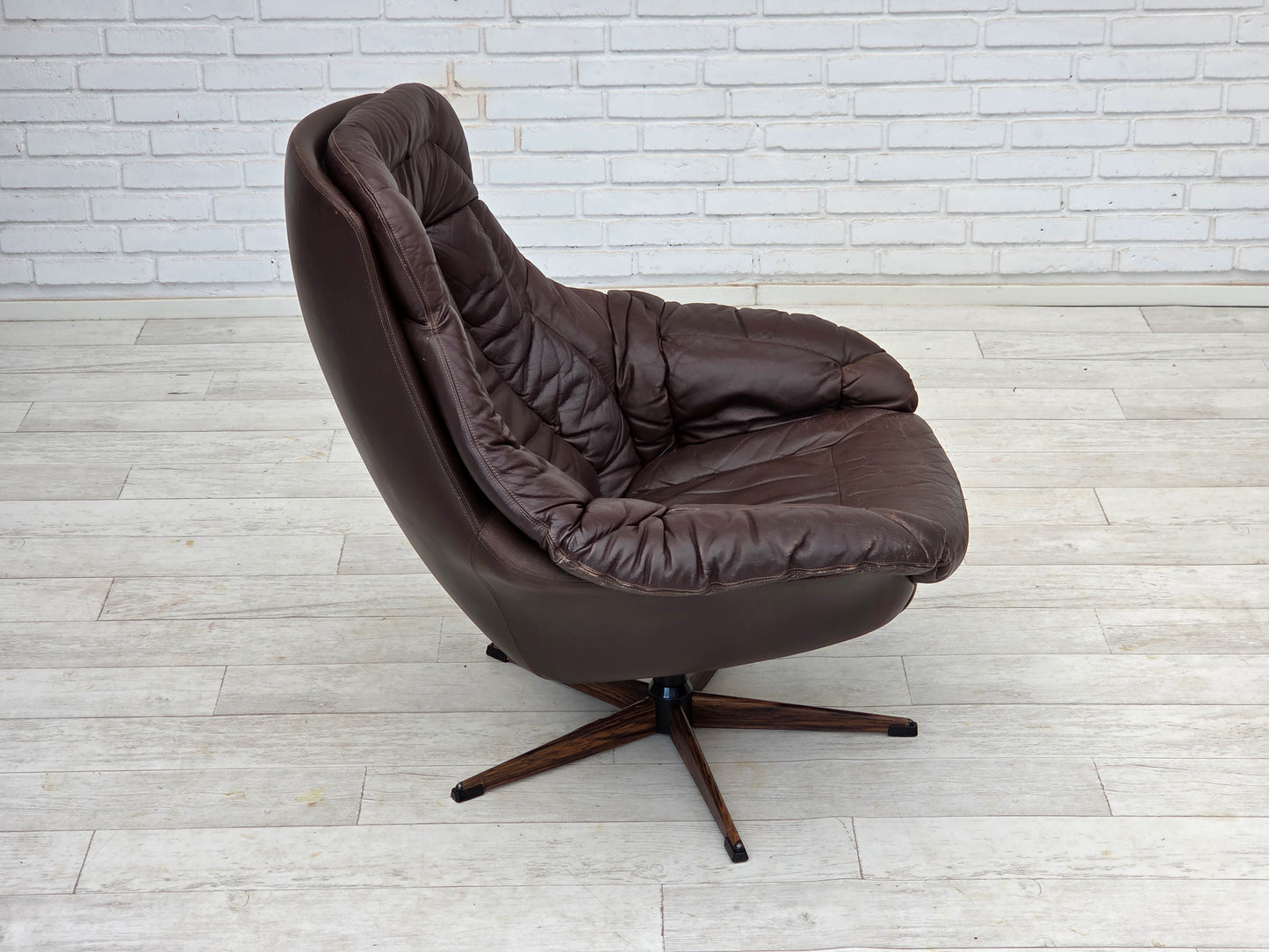1970s, Danish design by H.W.Klein, swivel chair with footstool, model "Silhouette".