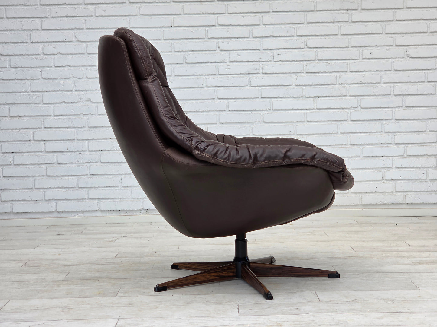 1970s, Danish design by H.W.Klein, swivel chair with footstool, model "Silhouette".