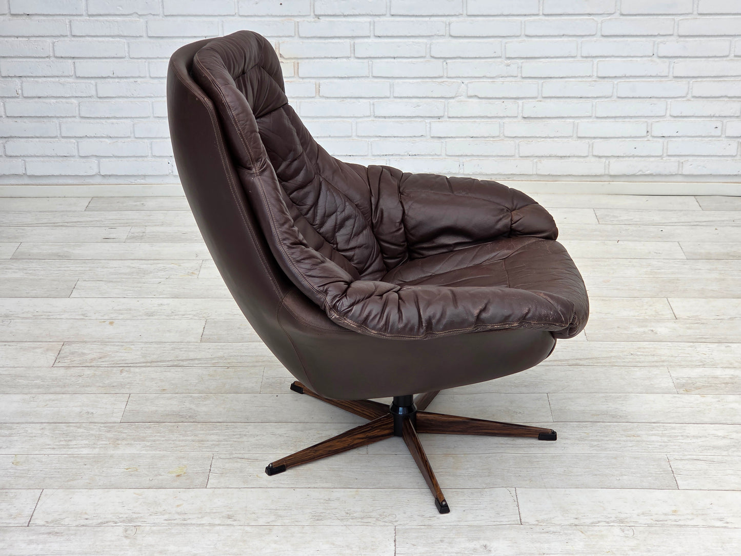 1970s, Danish design by H.W.Klein, swivel chair with footstool, model "Silhouette".