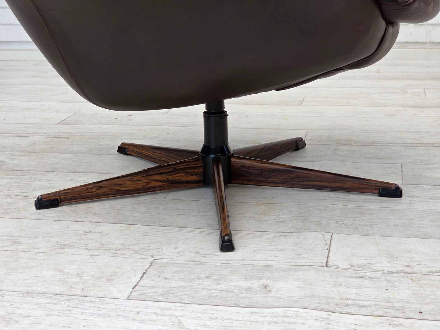 1970s, Danish design by H.W.Klein, swivel chair with footstool, model "Silhouette".