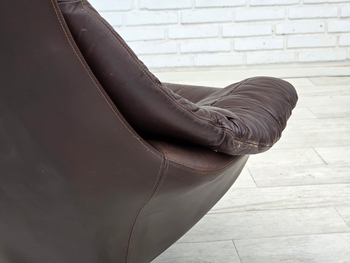 1970s, Danish design by H.W.Klein, swivel chair with footstool, model "Silhouette".