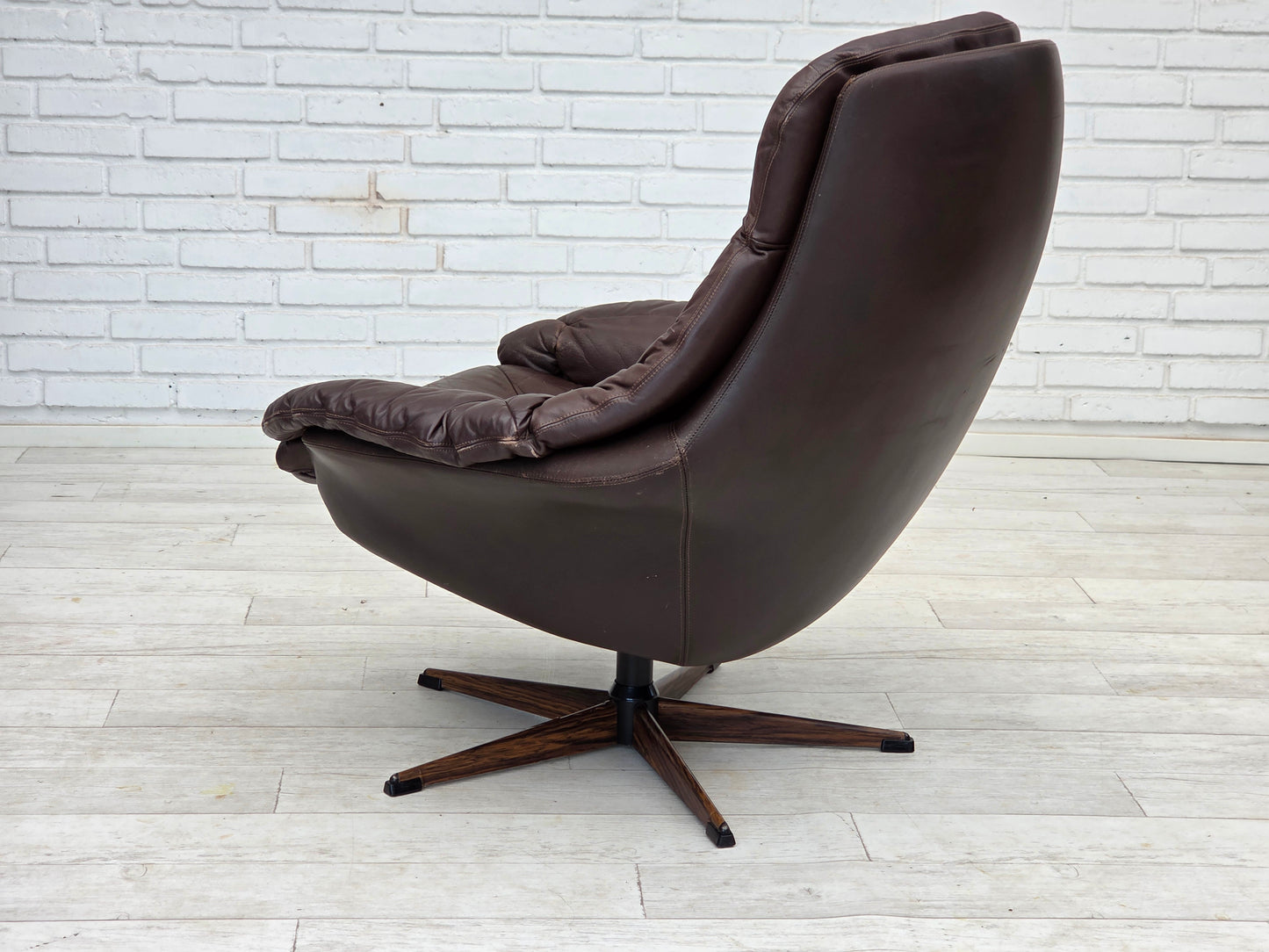 1970s, Danish design by H.W.Klein, swivel chair with footstool, model "Silhouette".