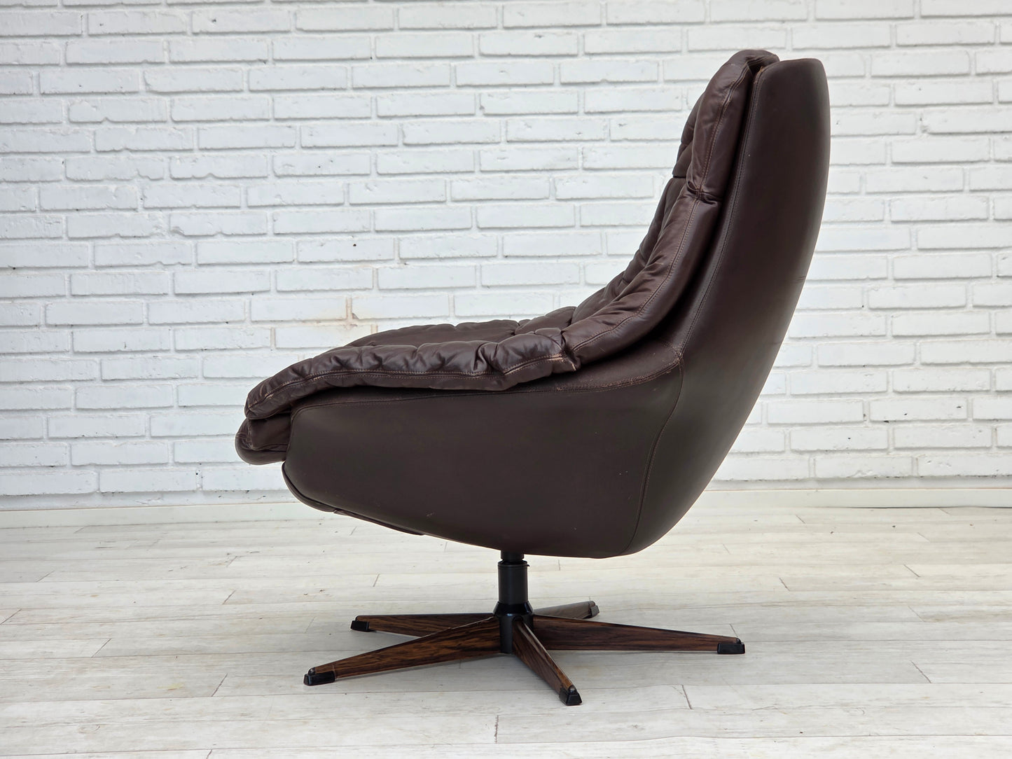 1970s, Danish design by H.W.Klein, swivel chair with footstool, model "Silhouette".