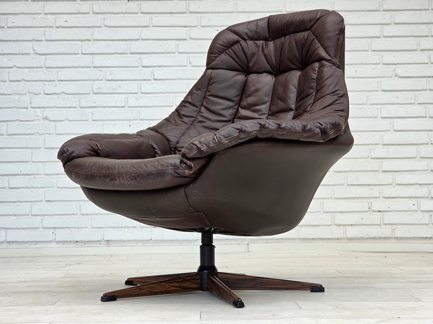 1970s, Danish design by H.W.Klein, swivel chair with footstool, model "Silhouette".