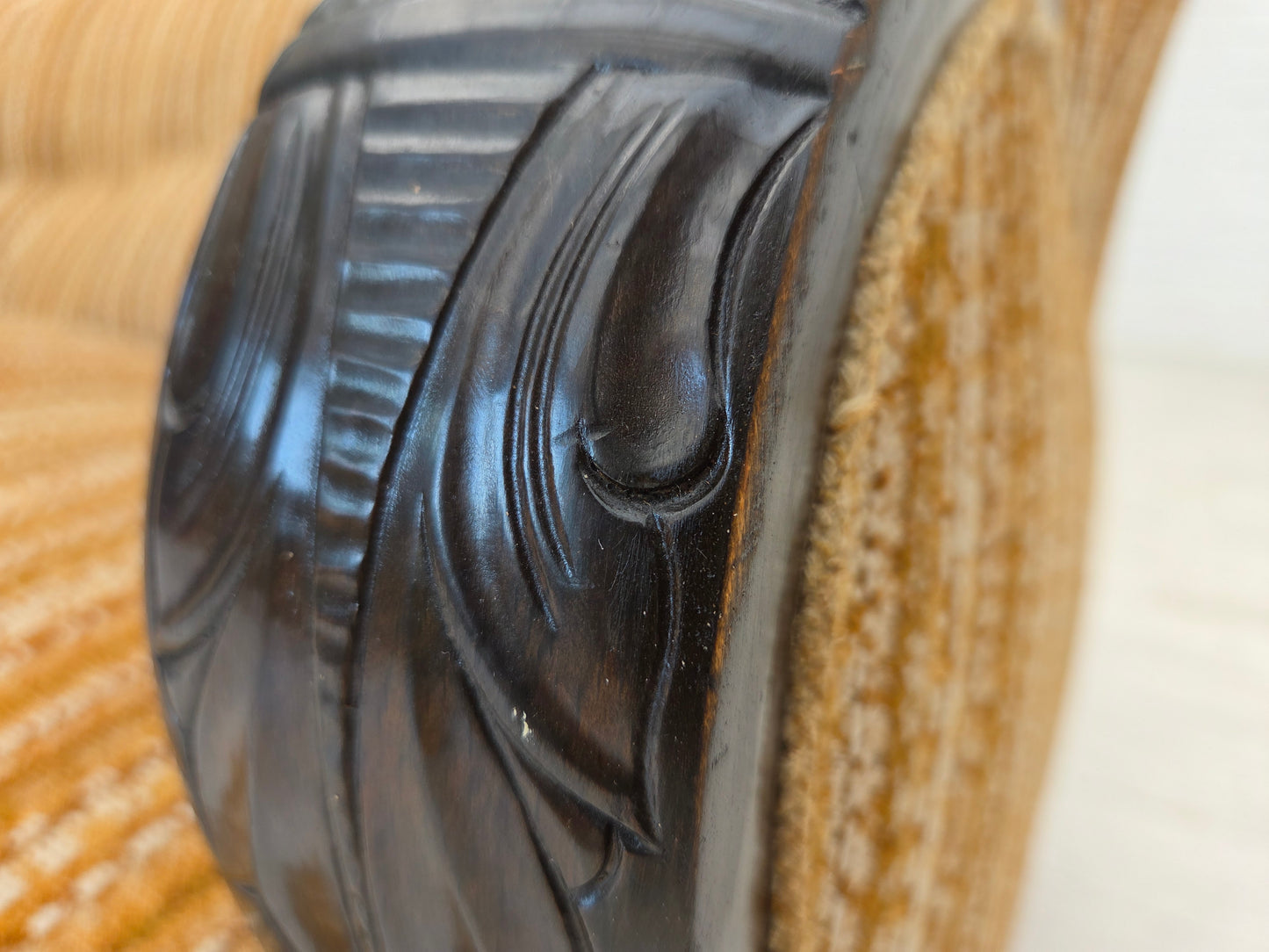 1960s, Danish 3-seater sofa, original, brown furniture wool, beech wood.