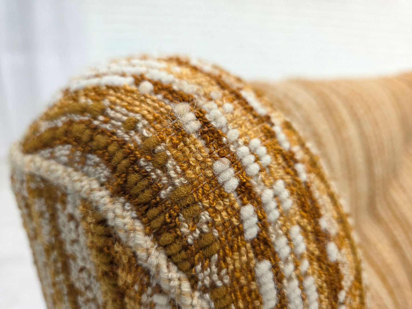 1960s, Danish 3-seater sofa, original, brown furniture wool, beech wood.