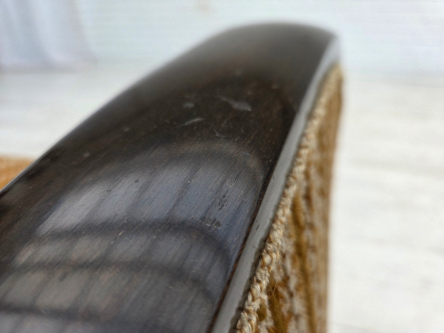 1960s, Danish 3-seater sofa, original, brown furniture wool, beech wood.