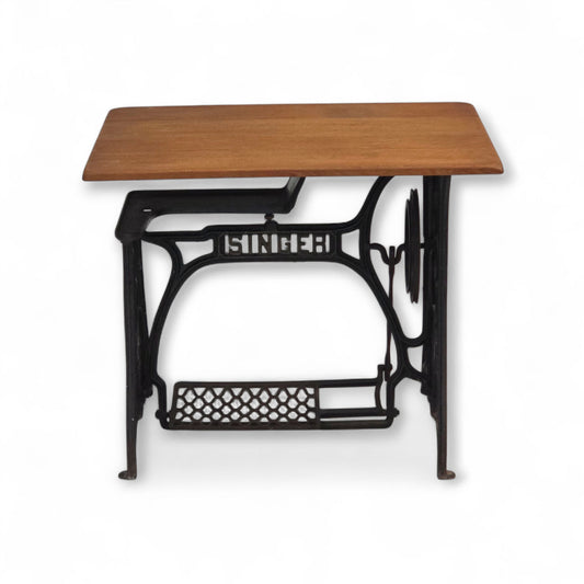 1930s, Singer sewing machine table, solid oak wood, cast iron.