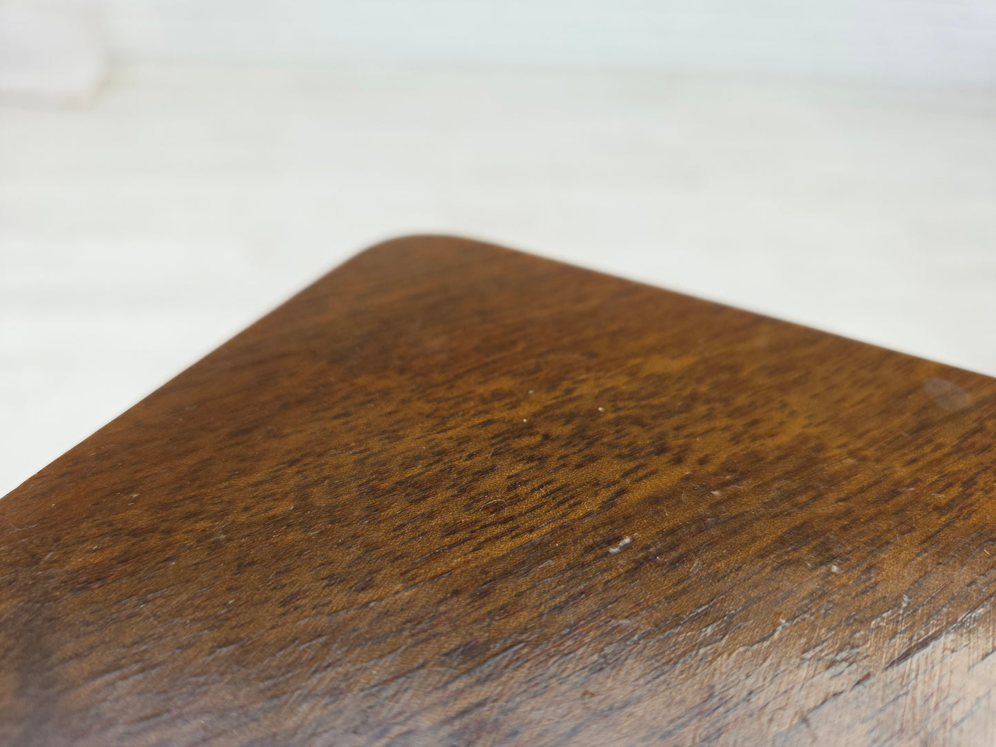 1960s, Danish radio/TV commode, laqered ash wood, wood marquetry door.