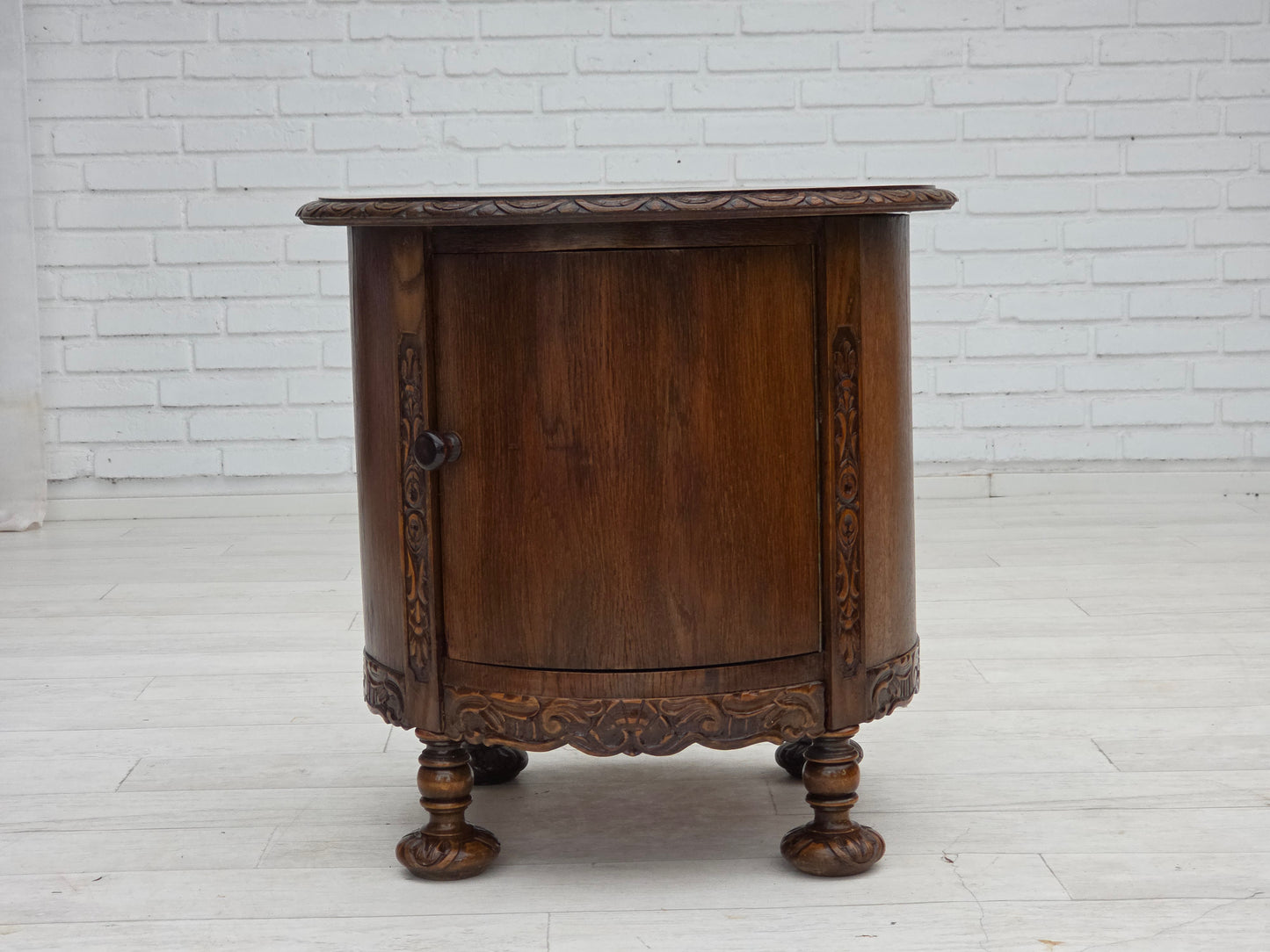 1930s, Scandinavian side cabinet, dark oak wood.