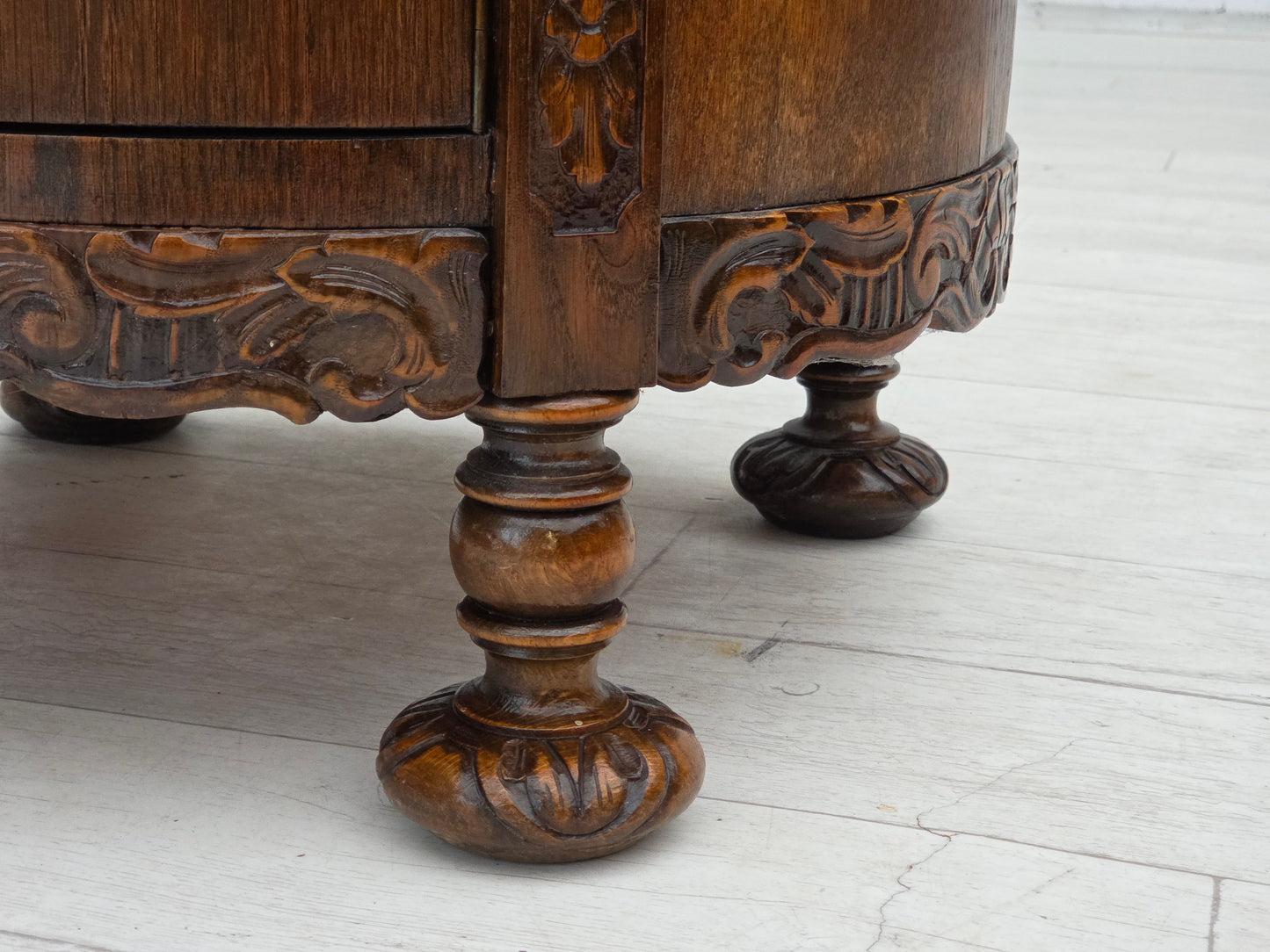 1930s, Scandinavian side cabinet, dark oak wood.