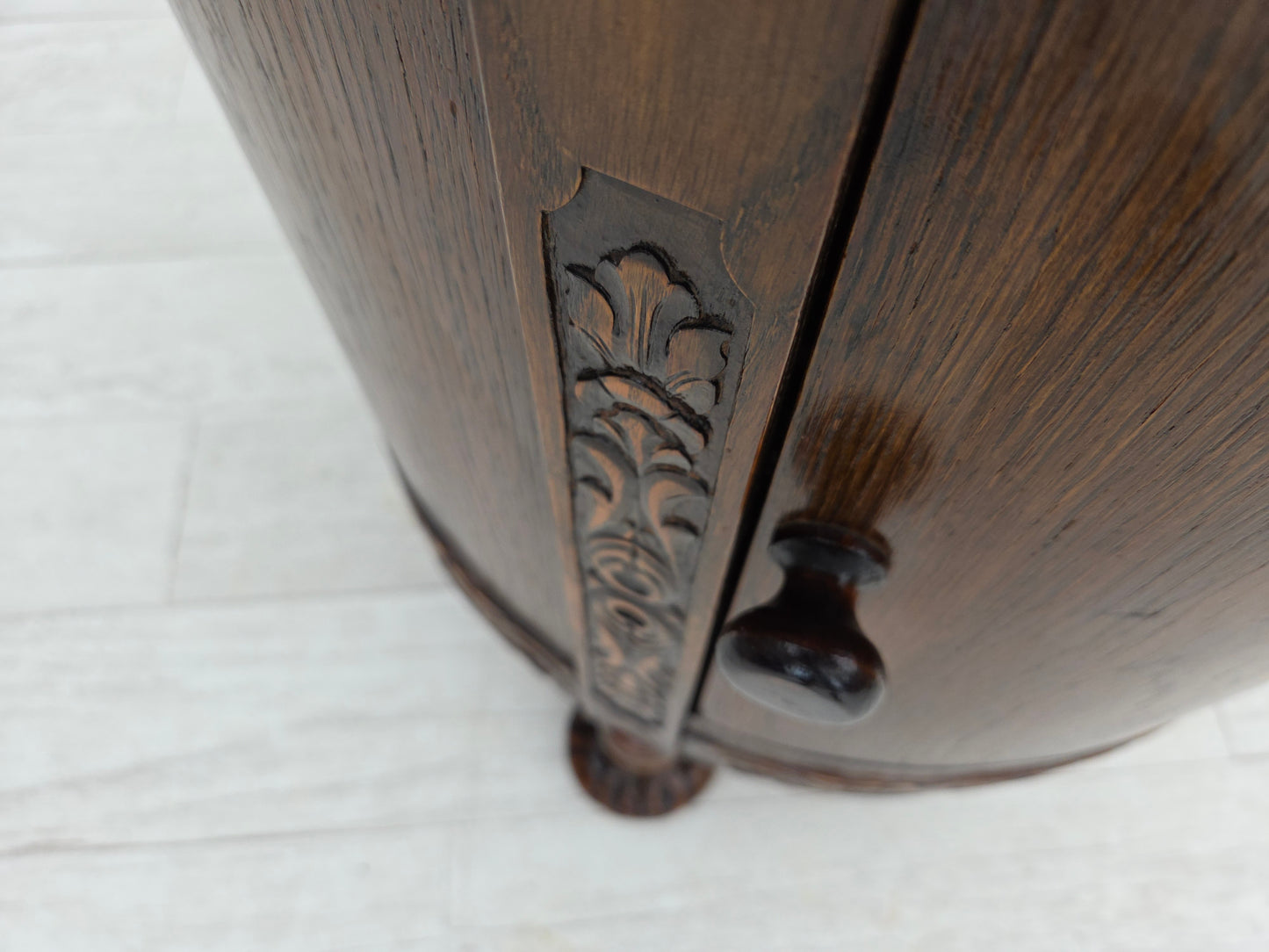 1930s, Scandinavian side cabinet, dark oak wood.