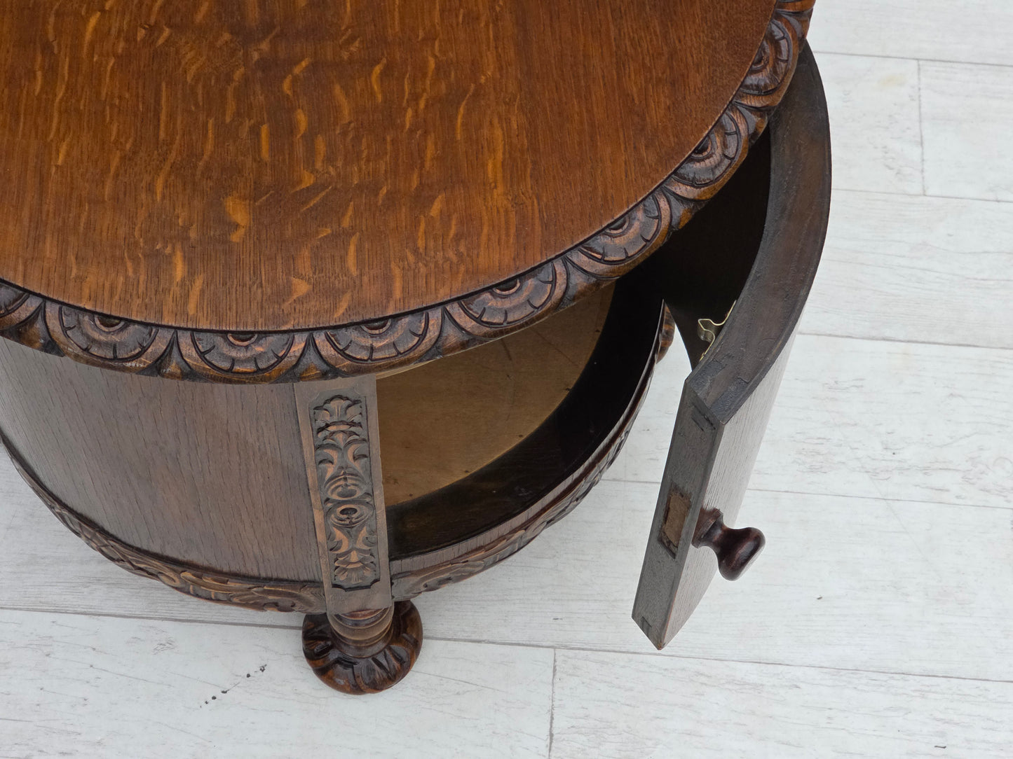 1930s, Scandinavian side cabinet, dark oak wood.