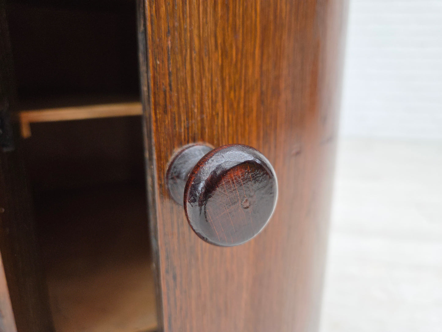 1930s, Scandinavian side cabinet, dark oak wood.