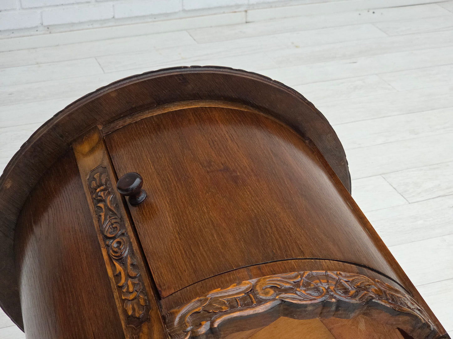 1930s, Scandinavian side cabinet, dark oak wood.