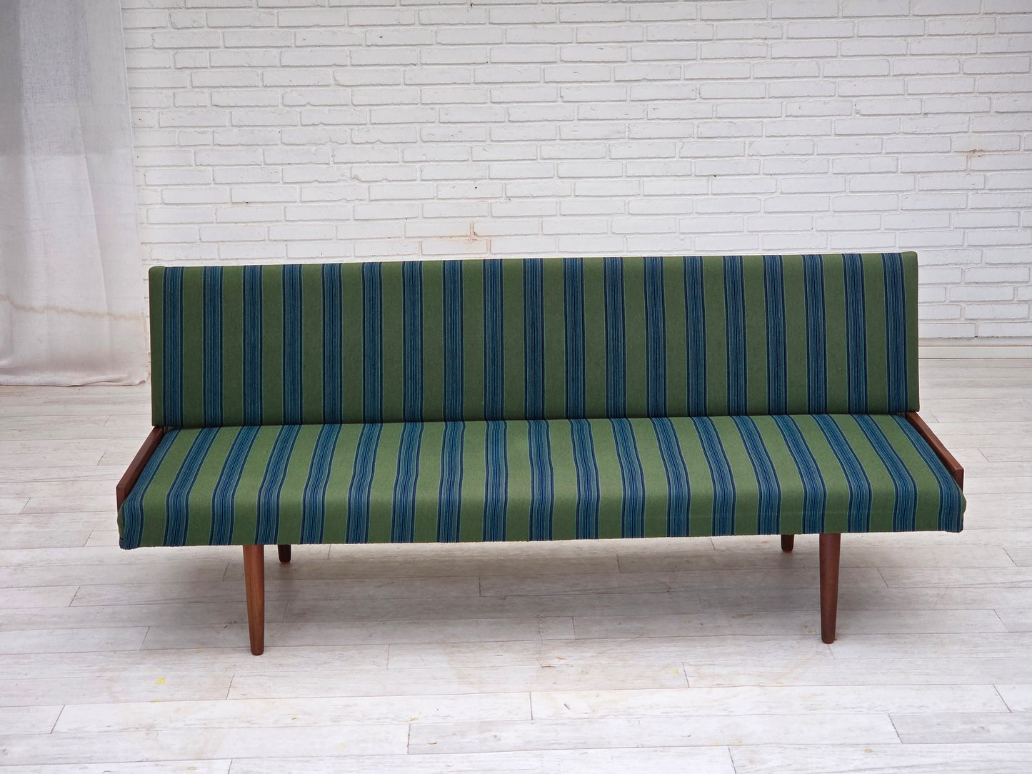 1970s, Danish daybed, furniture wool, solid teak wood, original condition.