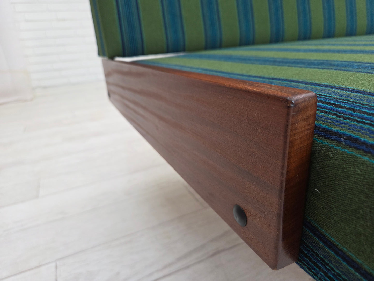 1970s, Danish daybed, furniture wool, solid teak wood, original condition.