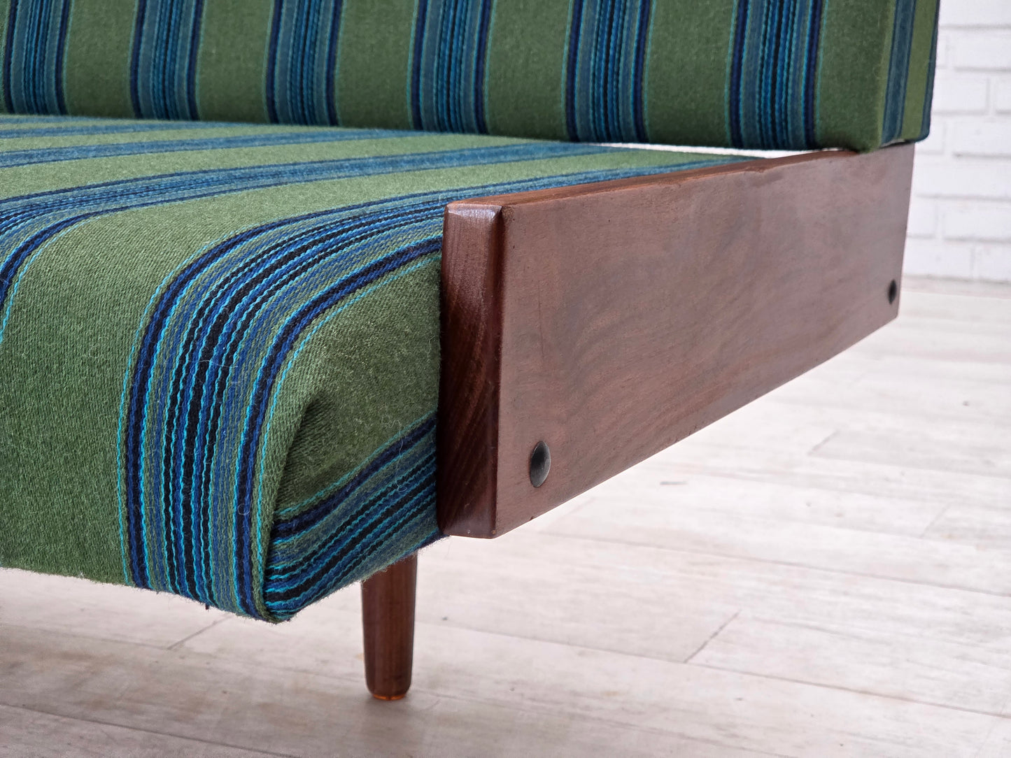 1970s, Danish daybed, furniture wool, solid teak wood, original condition.