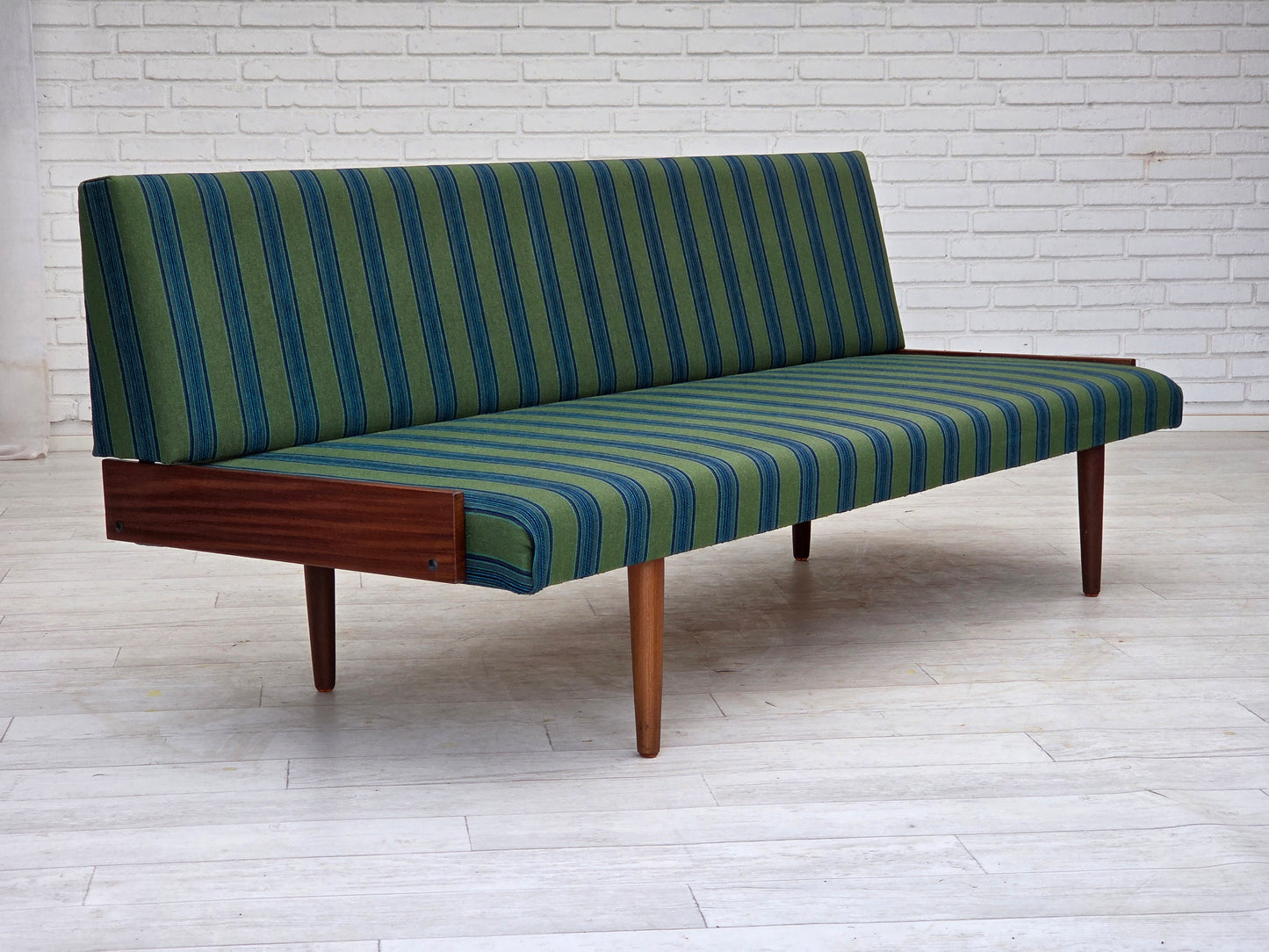 1970s, Danish daybed, furniture wool, solid teak wood, original condition.
