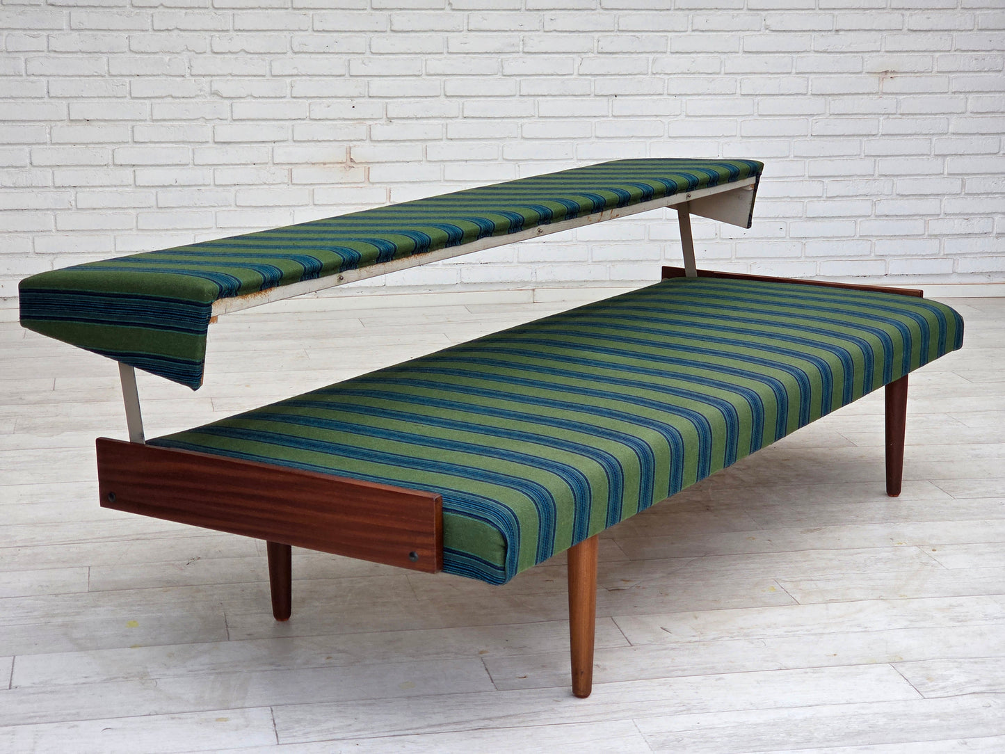 1970s, Danish daybed, furniture wool, solid teak wood, original condition.