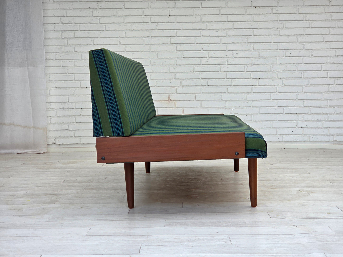 1970s, Danish daybed, furniture wool, solid teak wood, original condition.