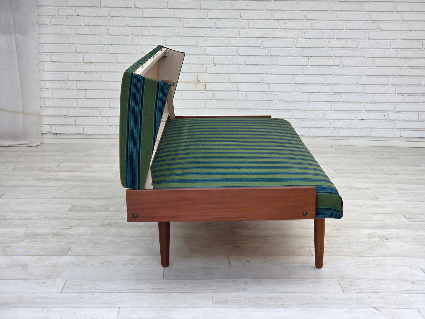 1970s, Danish daybed, furniture wool, solid teak wood, original condition.