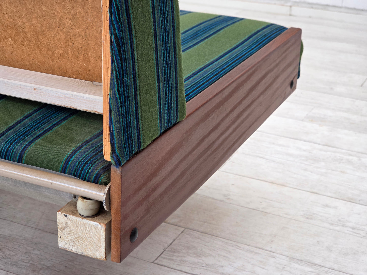 1970s, Danish daybed, furniture wool, solid teak wood, original condition.