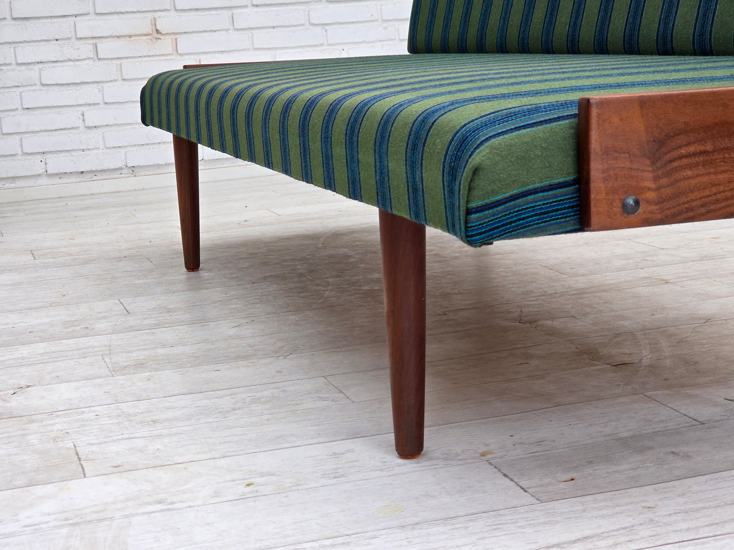1970s, Danish daybed, furniture wool, solid teak wood, original condition.