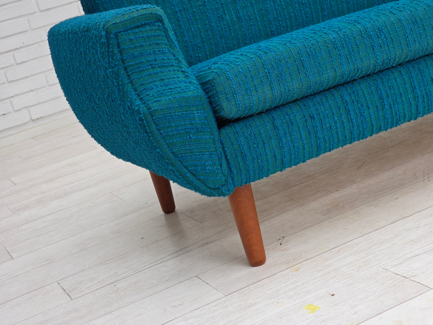 1970s, Danish 3-seater sofa, furniture wool, teak wood.