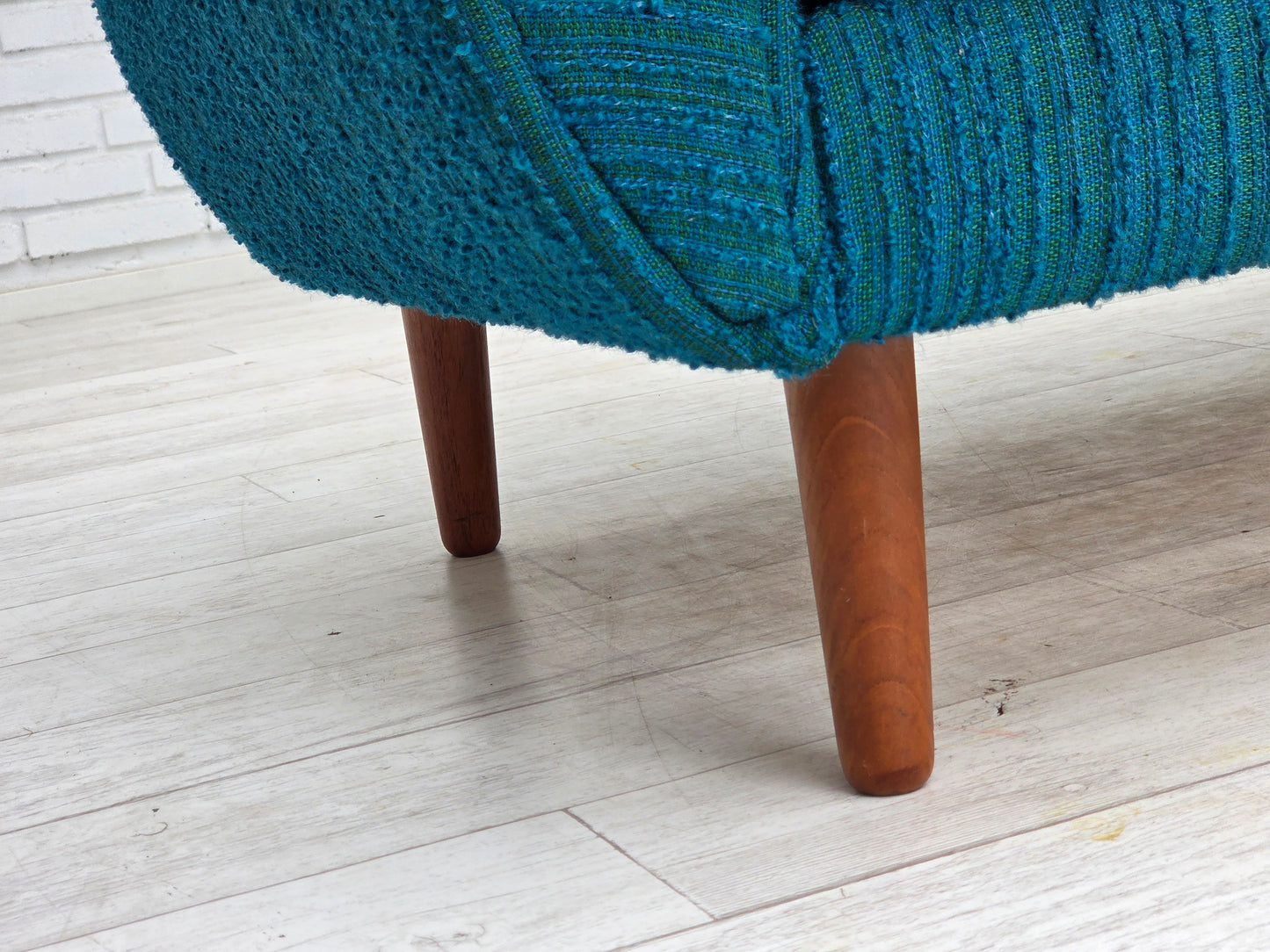 1970s, Danish 3-seater sofa, furniture wool, teak wood.