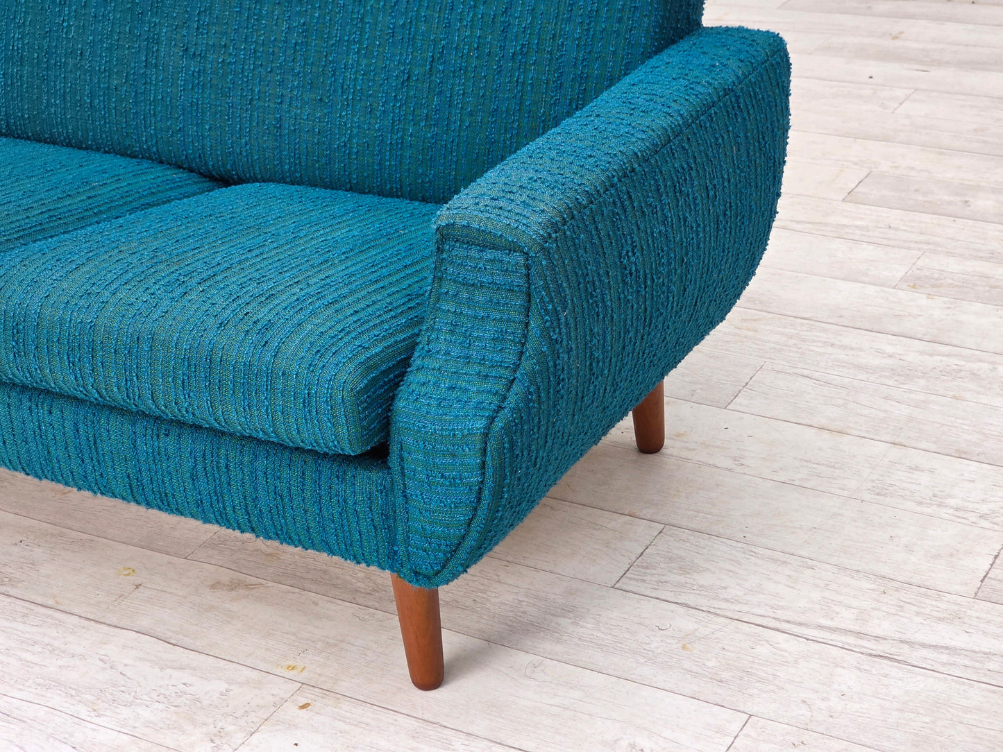 1970s, Danish 3-seater sofa, furniture wool, teak wood.