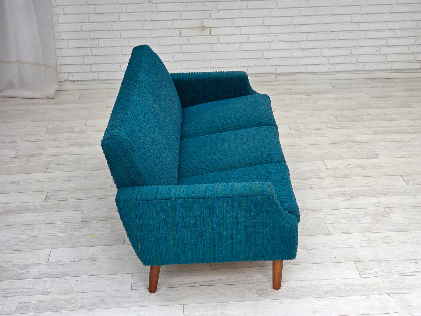 1970s, Danish 3-seater sofa, furniture wool, teak wood.