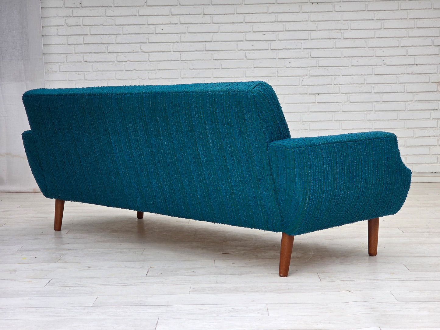 1970s, Danish 3-seater sofa, furniture wool, teak wood.