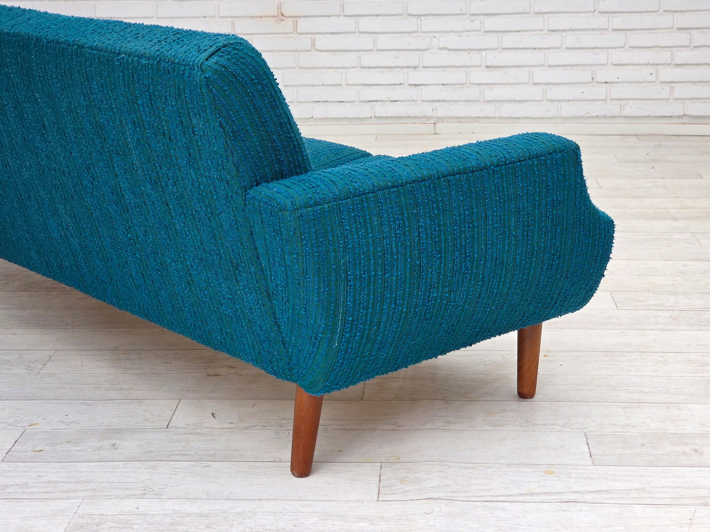 1970s, Danish 3-seater sofa, furniture wool, teak wood.