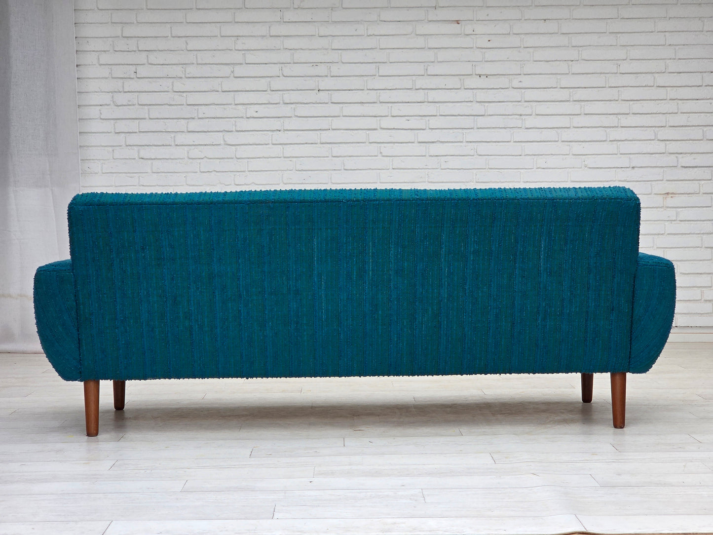 1970s, Danish 3-seater sofa, furniture wool, teak wood.