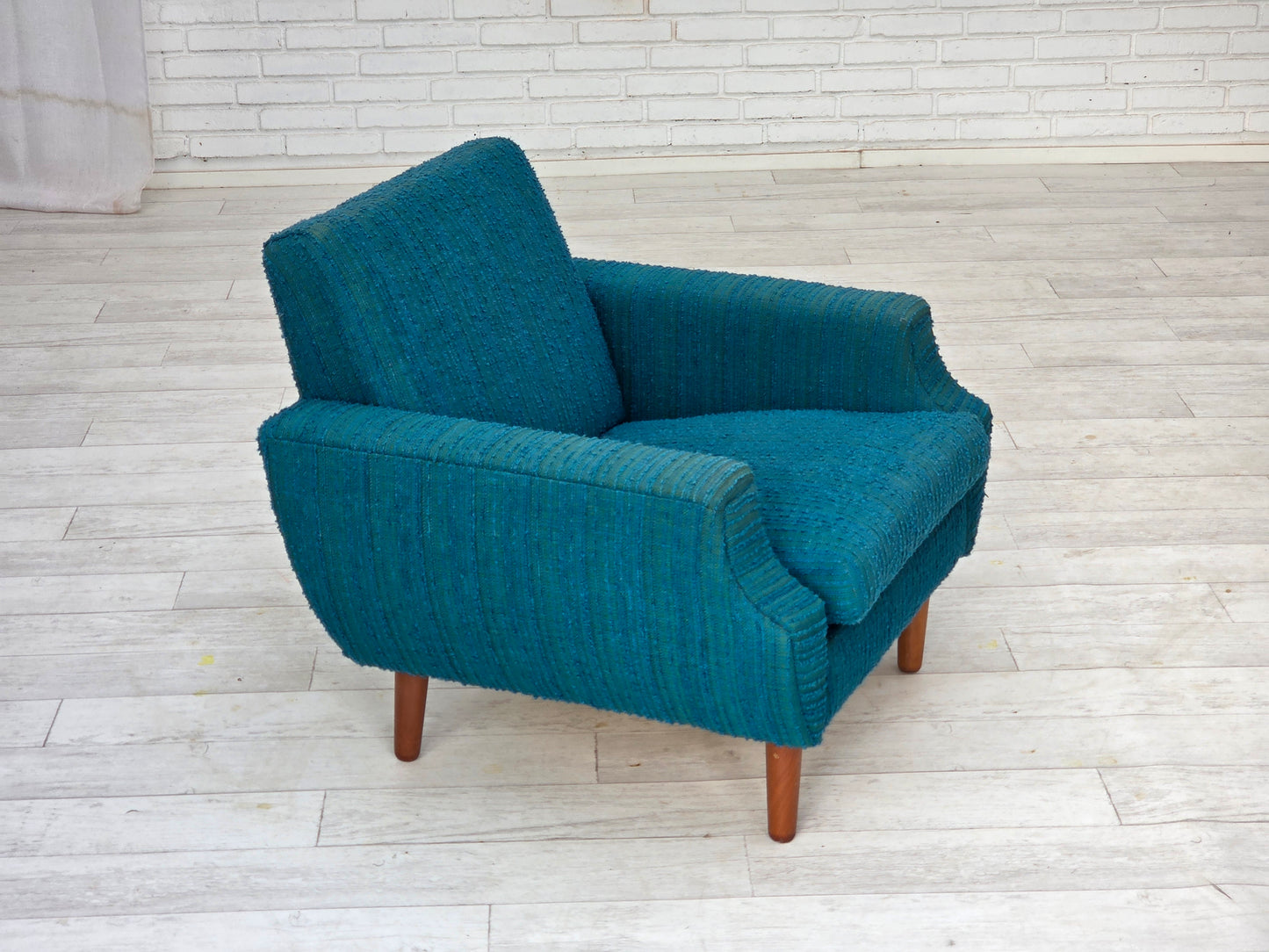 1970s, Danish armchair, original furniture wool, teak wood.