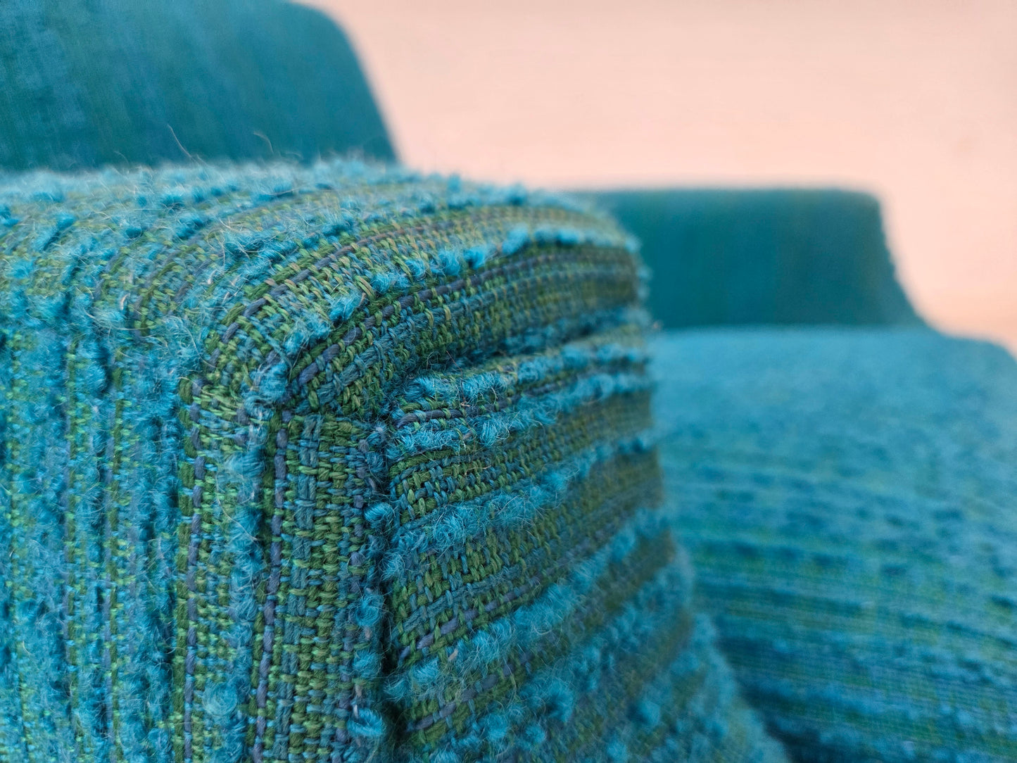 1970s, Danish armchair, original furniture wool, teak wood.