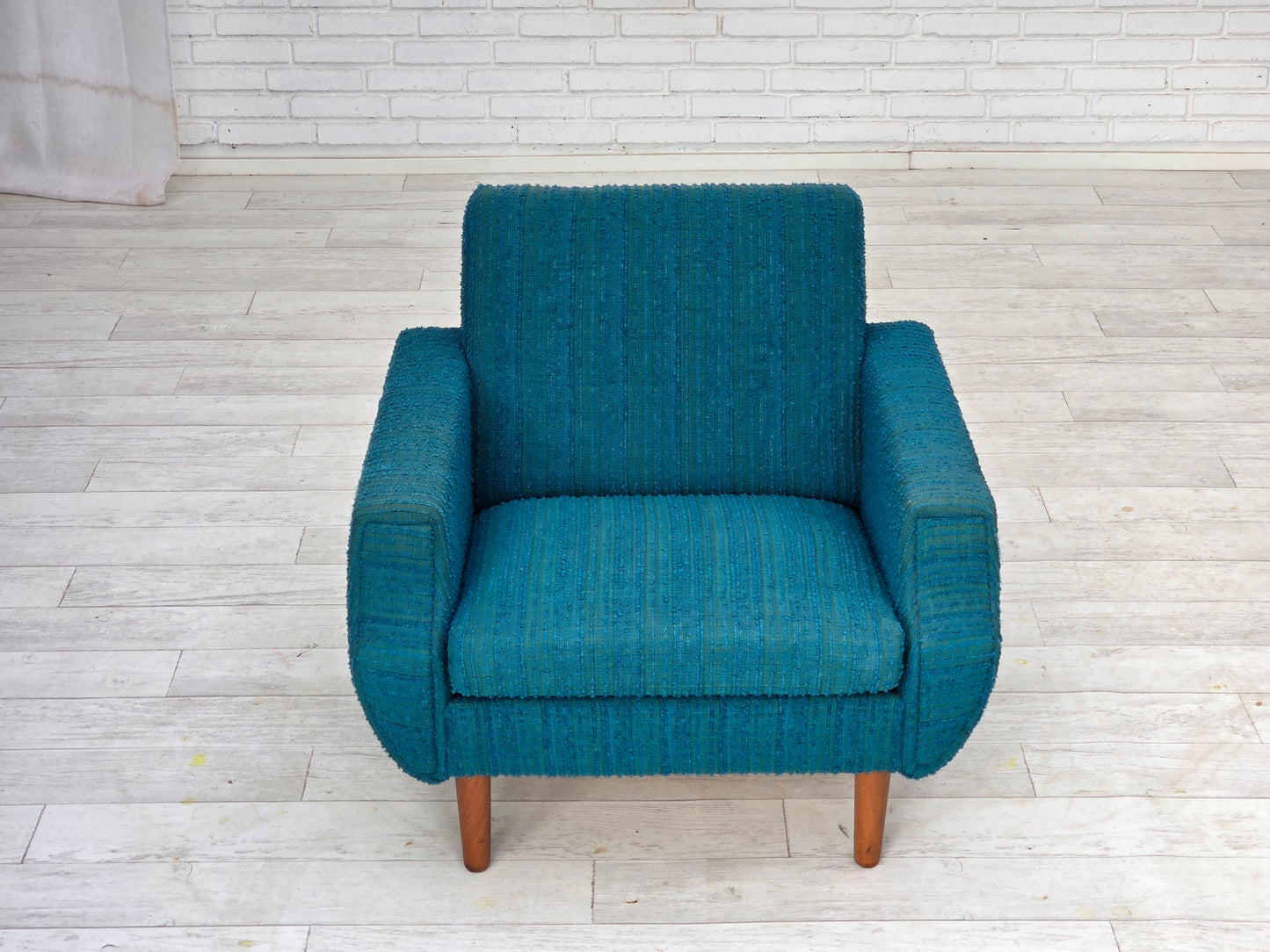 1970s, Danish armchair, original furniture wool, teak wood.