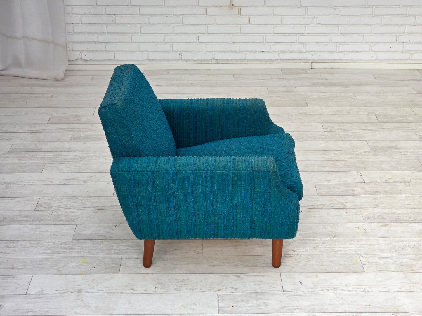 1970s, Danish armchair, original furniture wool, teak wood.