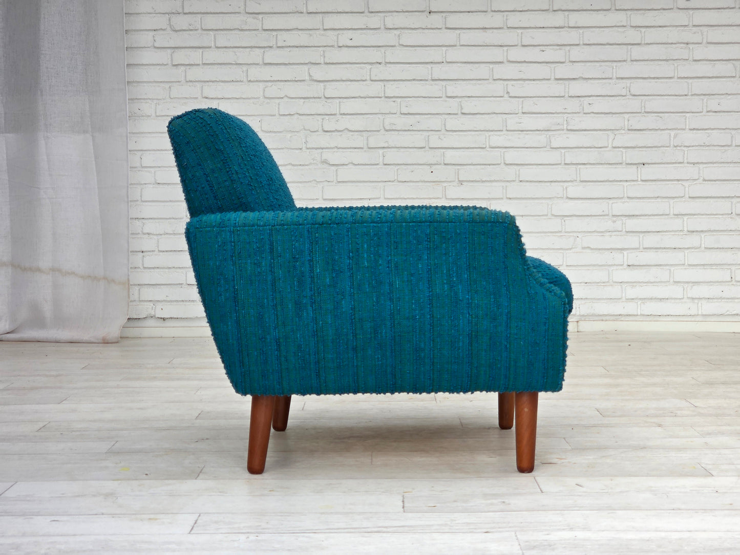1970s, Danish armchair, original furniture wool, teak wood.