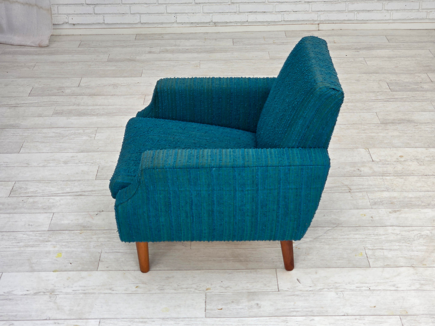 1970s, Danish armchair, original furniture wool, teak wood.