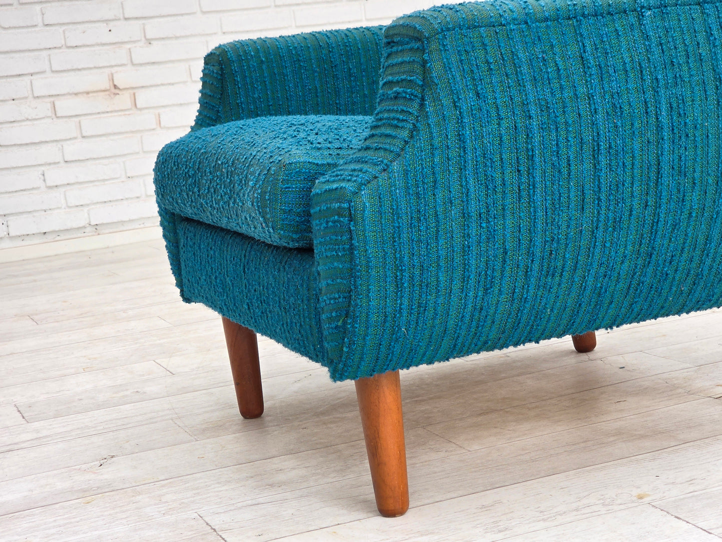 1970s, Danish armchair, original furniture wool, teak wood.