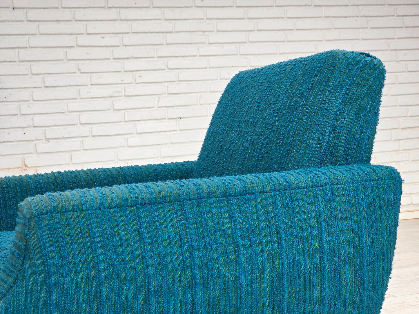 1970s, Danish armchair, original furniture wool, teak wood.